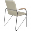 Кресло SAMBA AKS-1 Pegasso крем, подлокотники дерево светлое